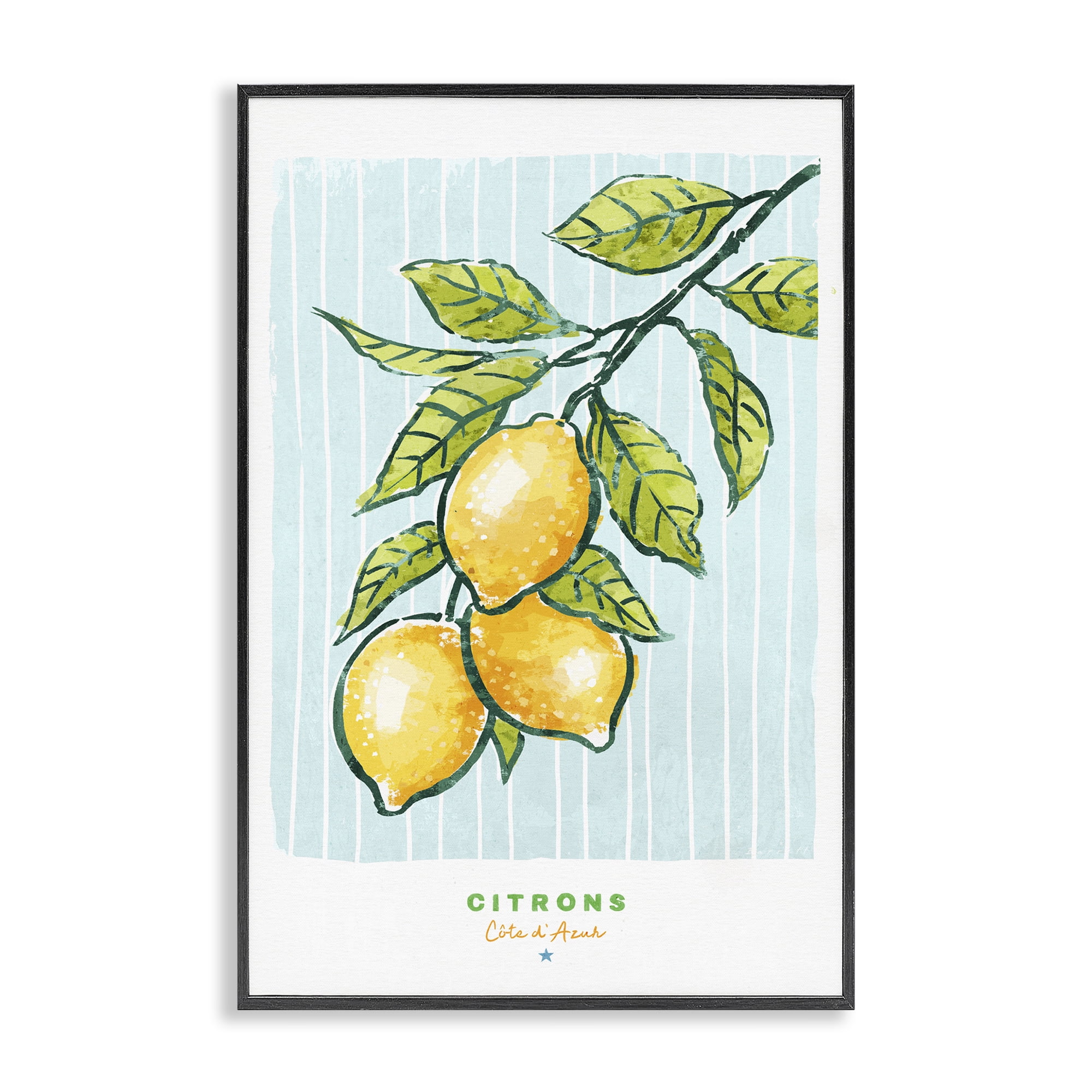 Stupell Industries Modern Bistro Lemons Black Framed Giclee Art, design by Chad Barrett