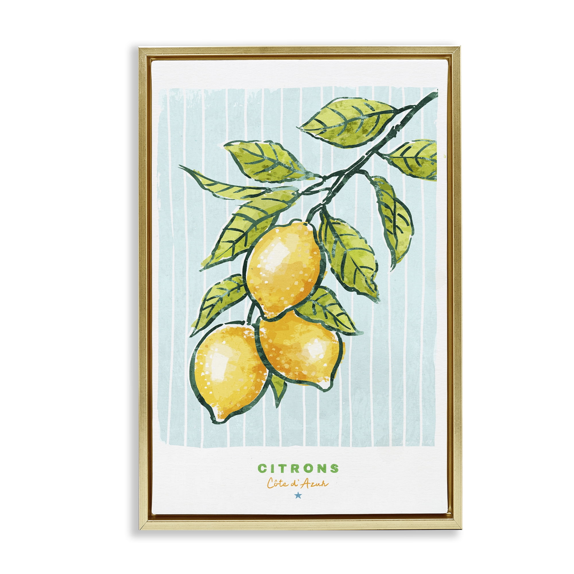Stupell Industries Modern Bistro Lemons Gold Framed Floater Canvas Wall Art, design by Chad Barrett