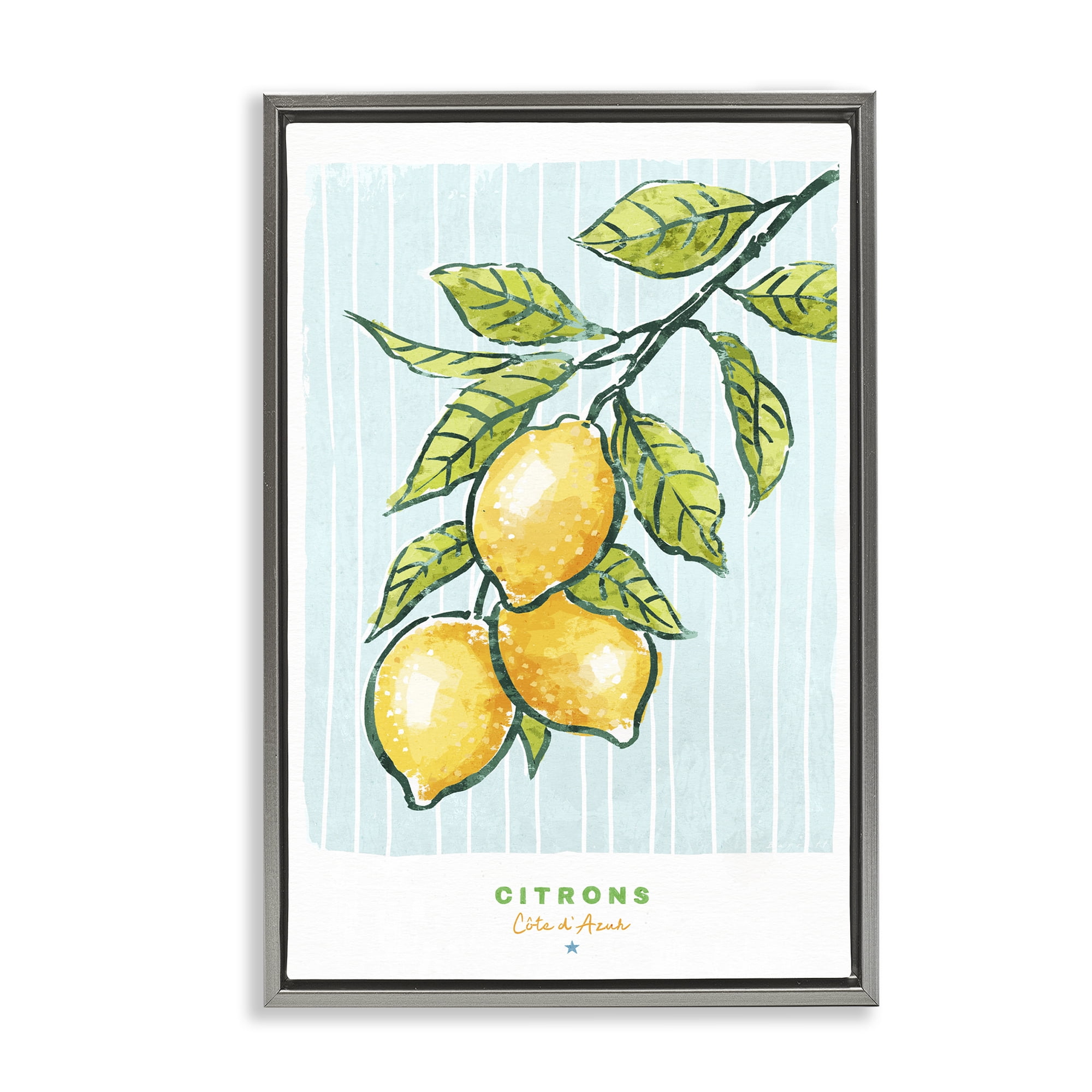 Stupell Industries Modern Bistro Lemons Gray Framed Floater Canvas Wall Art, design by Chad Barrett