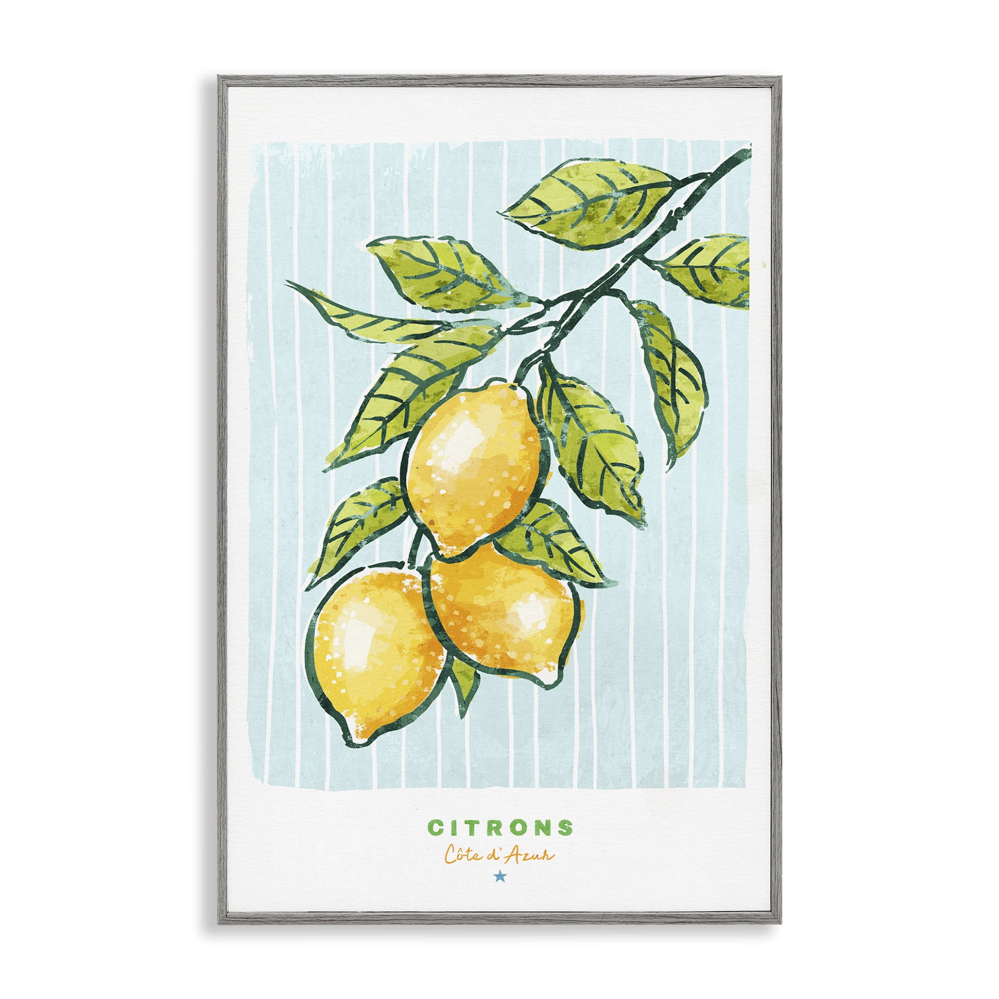 Stupell Industries Modern Bistro Lemons Gray Framed Giclee Art, design by Chad Barrett