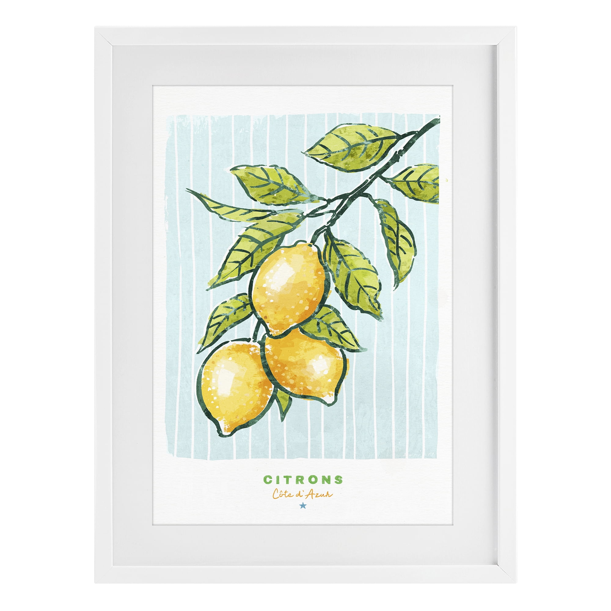 Stupell Industries Modern Bistro Lemons White Framed Print Under Glass, design by Chad Barrett