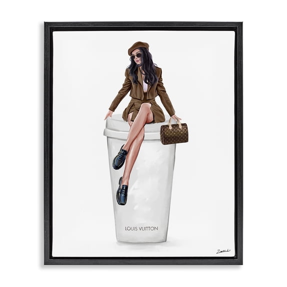 Stupell Industries Modern Black Floating Frame Canvas Art, 25 x 31, by Ziwei Li