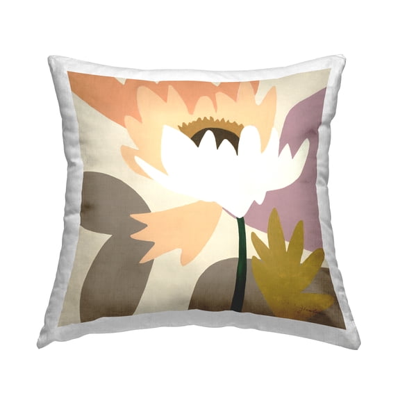 Stupell Industries Modern Blooming Anemone Square Decorative Printed Throw Pillow, 18 x 18