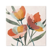 Stupell Industries Modern Blooming Flower Blossom Petals Graphic Art Gallery Wrapped Canvas Print Wall Art, Design by Nina Blue