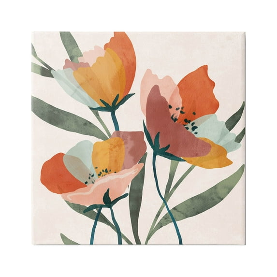 Stupell Industries Modern Blooming Flower Blossom Petals Graphic Art Gallery Wrapped Canvas Print Wall Art, Design by Nina Blue