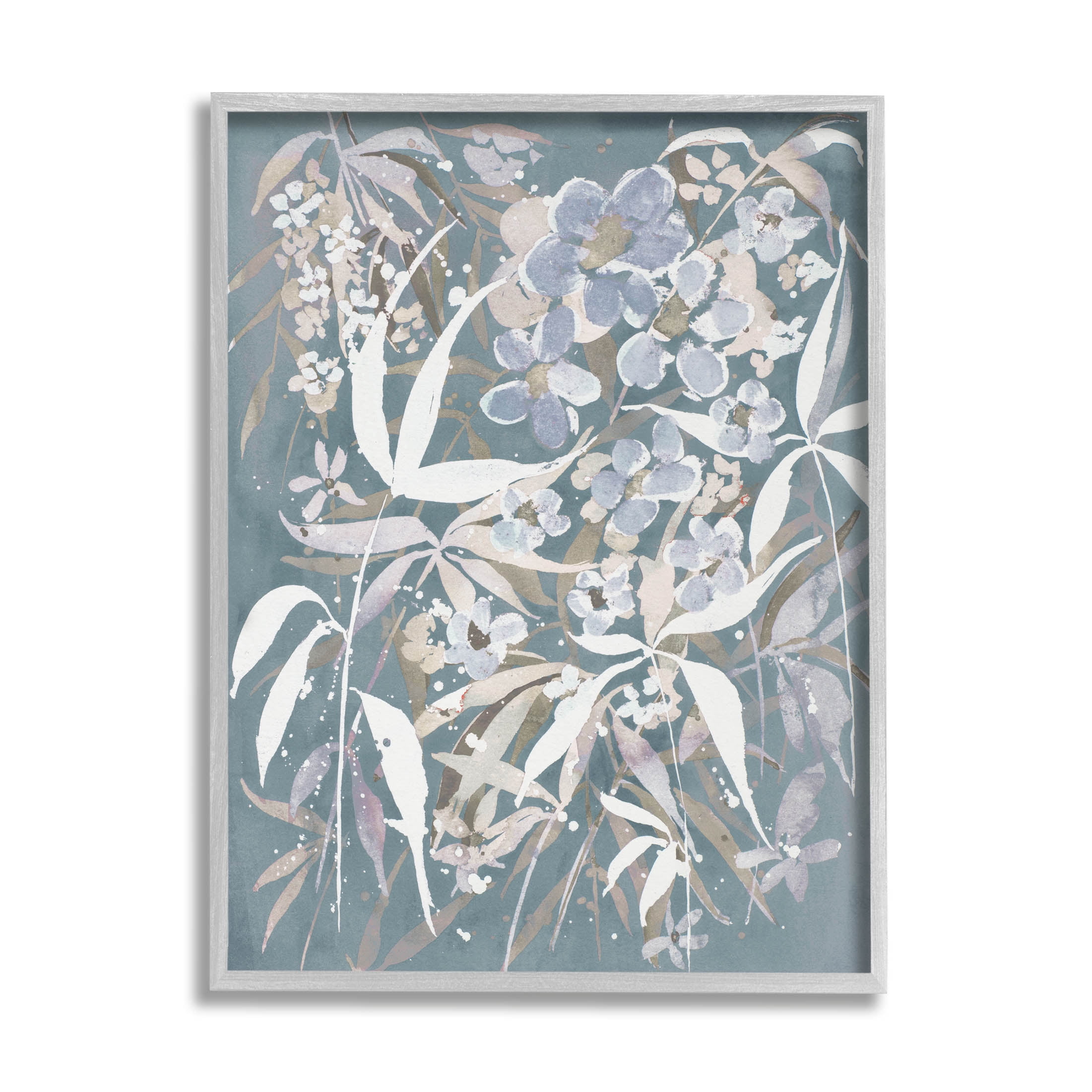 Stupell Industries Modern Blossom Botanicals Graphic Art Gray Framed Art Print Wall Art, Design by Krinlox
