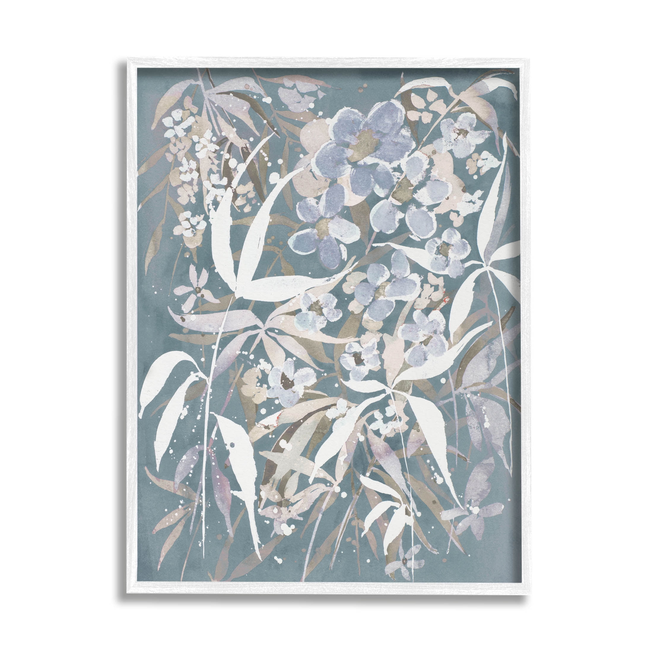 Stupell Industries Modern Blossom Botanicals Graphic Art White Framed Art Print Wall Art, Design by Krinlox