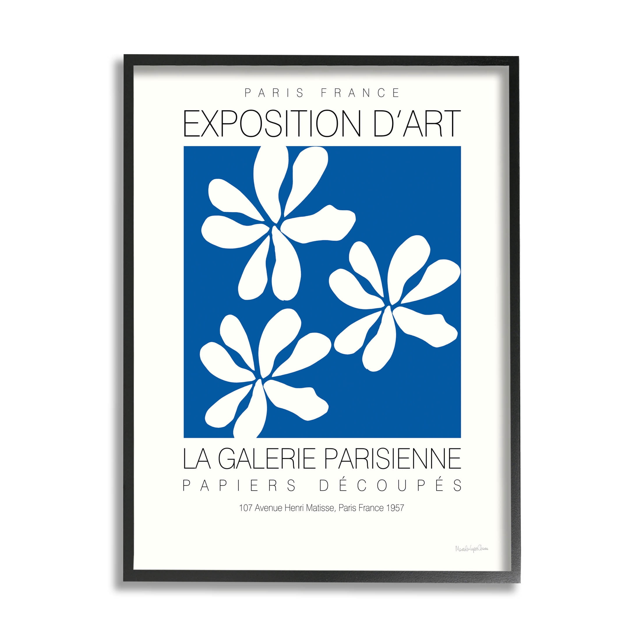 Stupell Industries Modern Blossoms French Exhibition Graphic Art Black Framed Art Print Wall Art, Design by Mercedes Lopez Charro