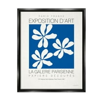Stupell Industries Modern Blossoms French Exhibition Graphic Art Jet Black Floating Framed Canvas Print Wall Art, Design by Mercedes Lopez Charro