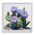 thumbnail image 1 of Stupell Industries Modern Blue Cactus Blossoms White Framed Giclee Art, 12 x 12, by RB, 1 of 7