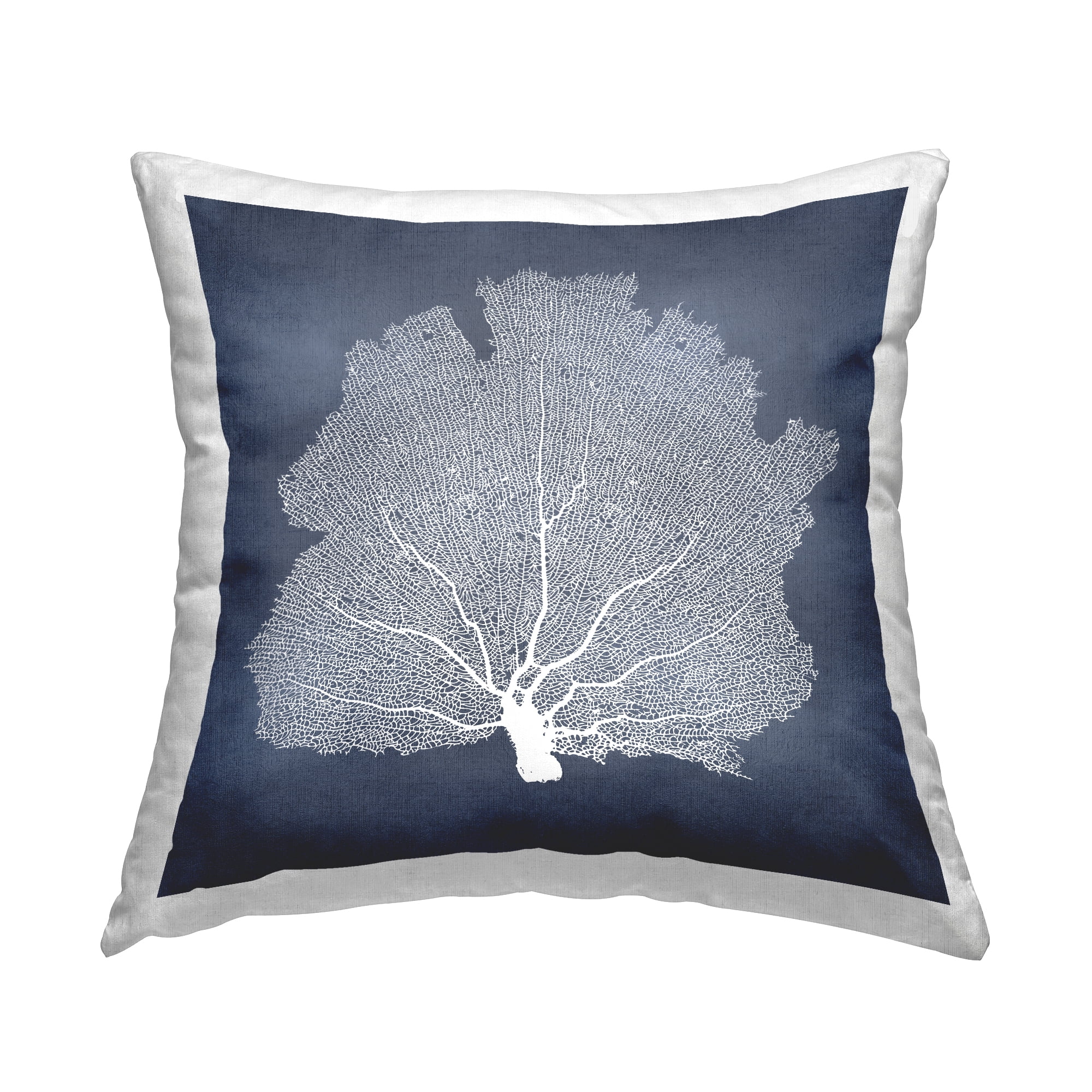 Stupell Industries Modern Blue Coral Sea Life Printed Throw Pillow Design by Melonie Miller