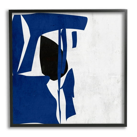 Stupell Industries Modern Blue Cutout Shapes Graphic Art Black Framed Art Print Wall Art, Design by Melissa Wang