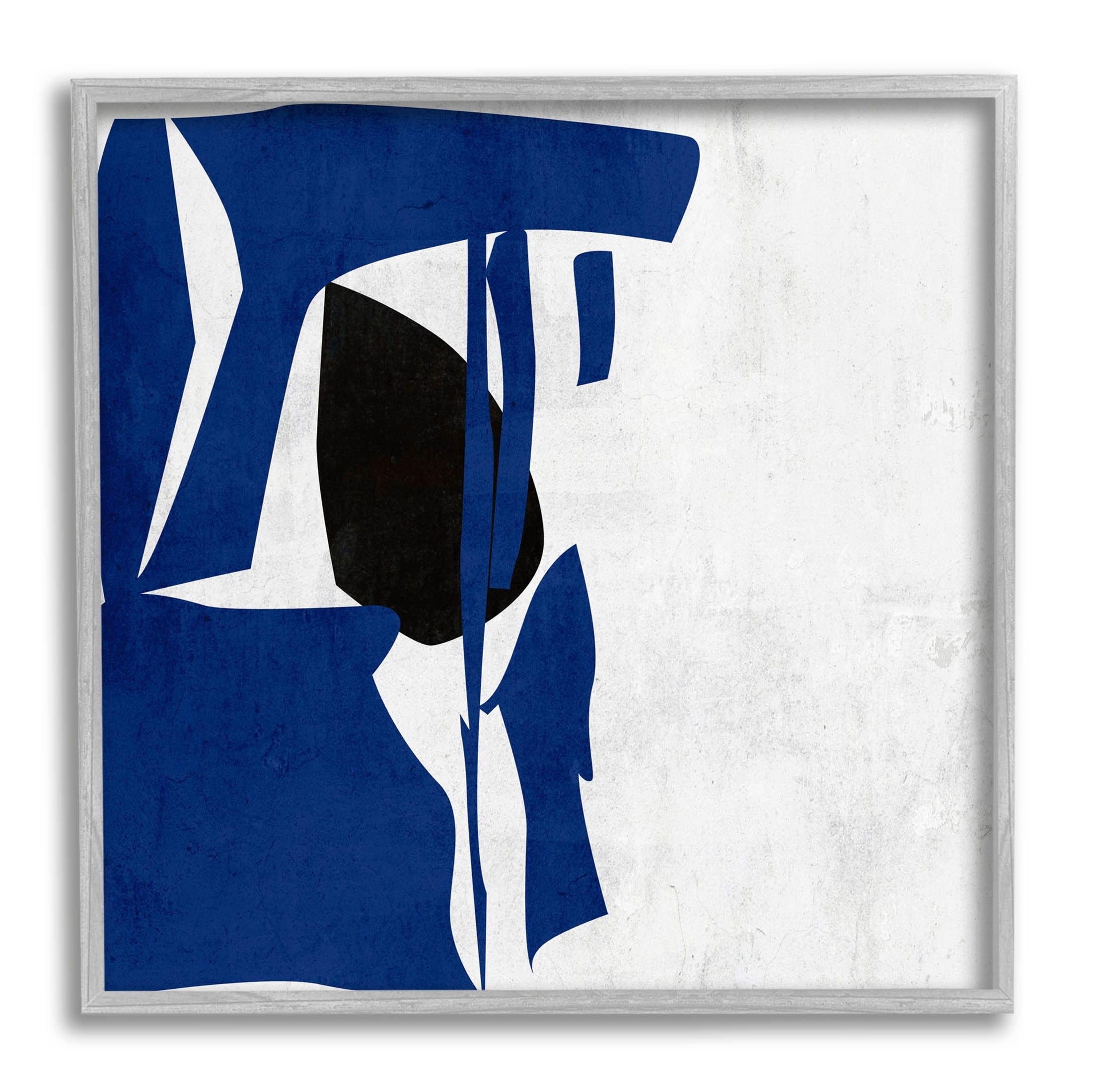Stupell Industries Modern Blue Cutout Shapes Graphic Art Gray Framed Art Print Wall Art, Design by Melissa Wang