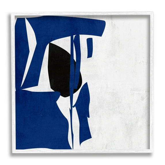 Stupell Industries Modern Blue Cutout Shapes Graphic Art White Framed Art Print Wall Art, Design by Melissa Wang
