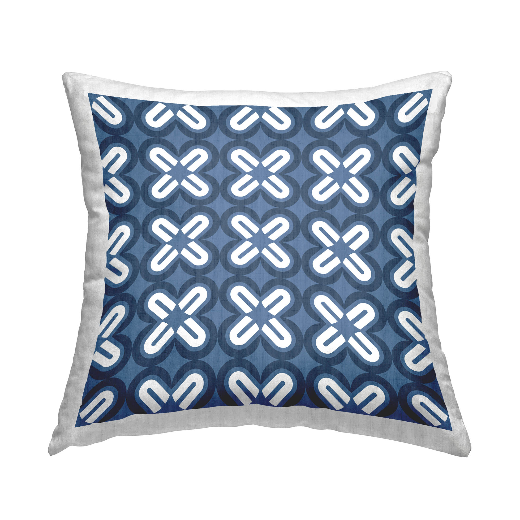 Stupell Industries Modern Blue Repeating Shapes Printed Throw Pillow Design by George Tygert