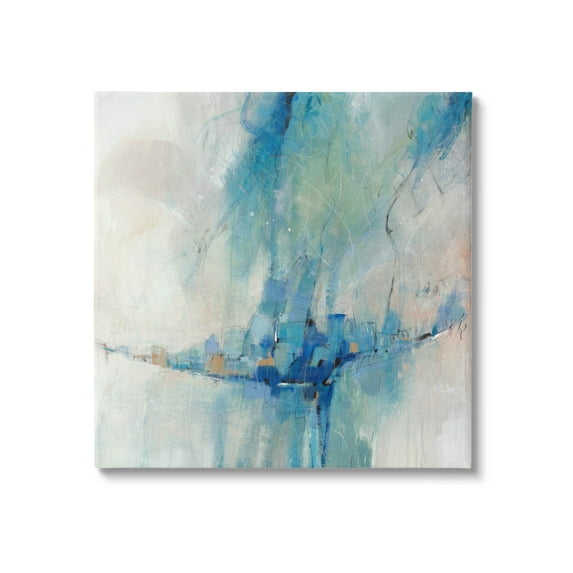 Stupell Industries Modern Blue Shapes Gathered Painting Gallery Wrapped Canvas Print Wall Art, Design by Tim OToole