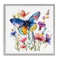 thumbnail image 1 of Stupell Industries Modern Blue Toned Butterfly Garden Gray Framed Giclee Art, 24 x 24, by LSR Design Studio, 1 of 8