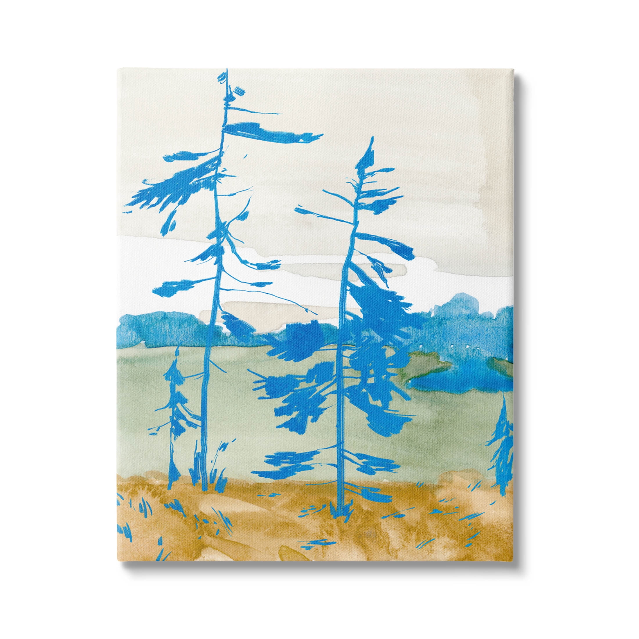 Stupell Industries Modern Blue Trees Landscape Painting Gallery Wrapped Canvas Print Wall Art, Design by Jacob Green