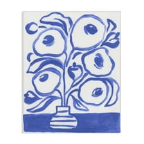 Stupell Industries Modern Blue Vase Botanical & Floral Painting Gallery Wrapped Canvas Art Print Wall Art, 16 x 20