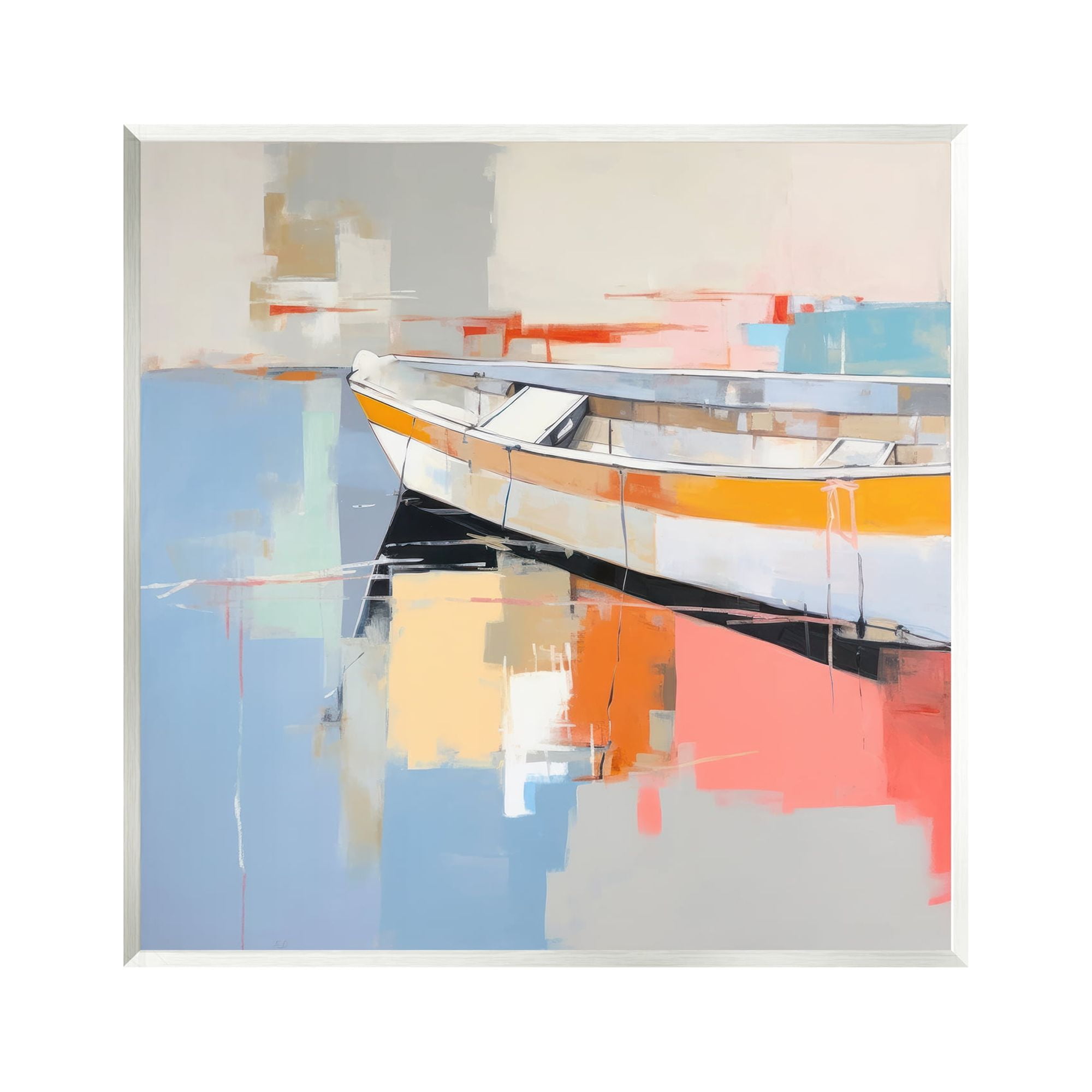 Stupell Industries Modern Boat Painting Abstract Painting Unframed Art Print Wall Art, 12 x 12