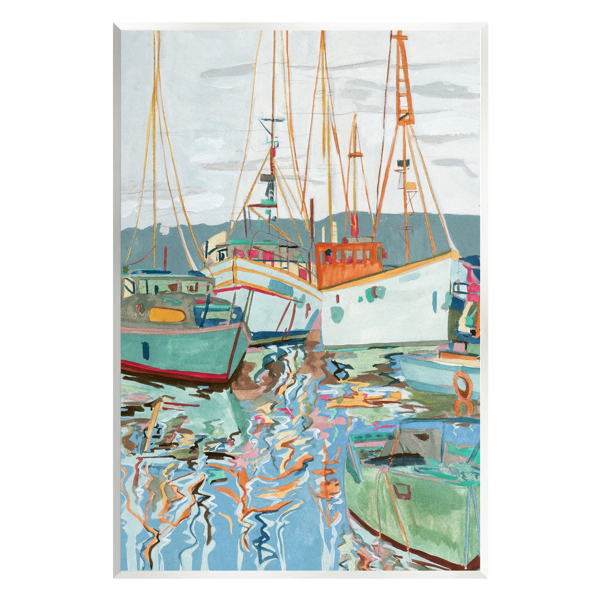 Stupell Industries Modern Boating Harbor Transportation Painting Unframed Art Print Wall Art, 10 x 15