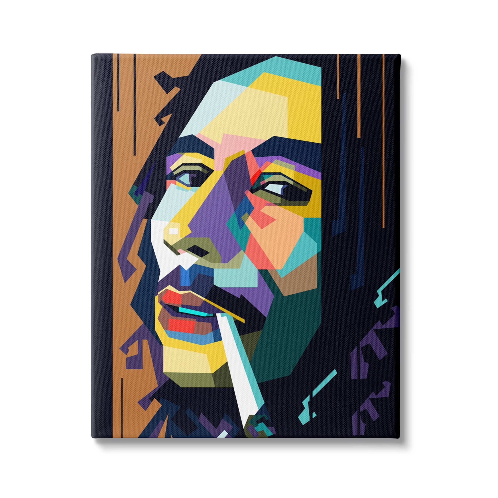 Stupell Industries Modern Bob Marley Portrait Abstract Geometric Pattern, 36 x 48, Design by Birch&Ink