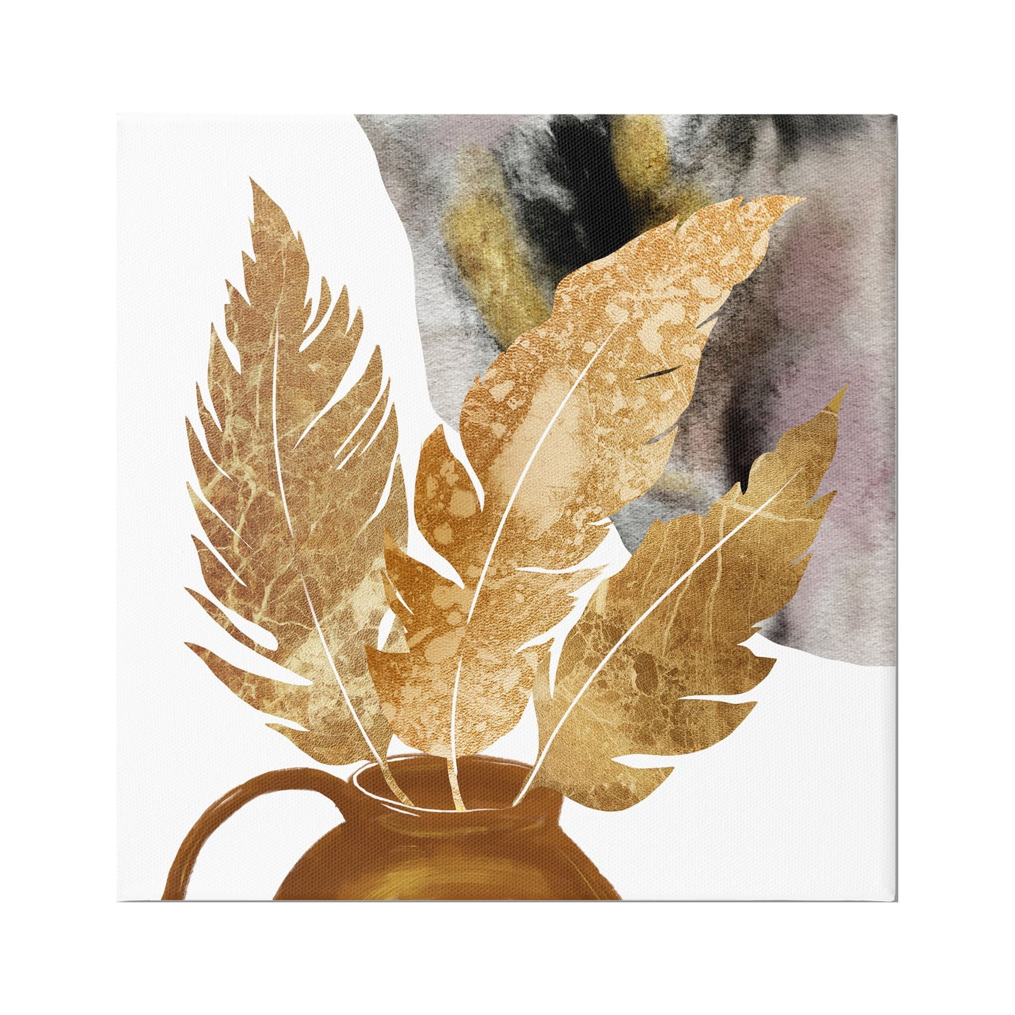 Stupell Industries Modern Boho Leaves Botanical & Floral Painting Gallery Wrapped Canvas Print Wall Art, 24 x 24