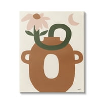 Stupell Industries Modern Boho Plant Vase Abstract Painting Gallery Wrapped Canvas Art Print Wall Art, 16 x 20