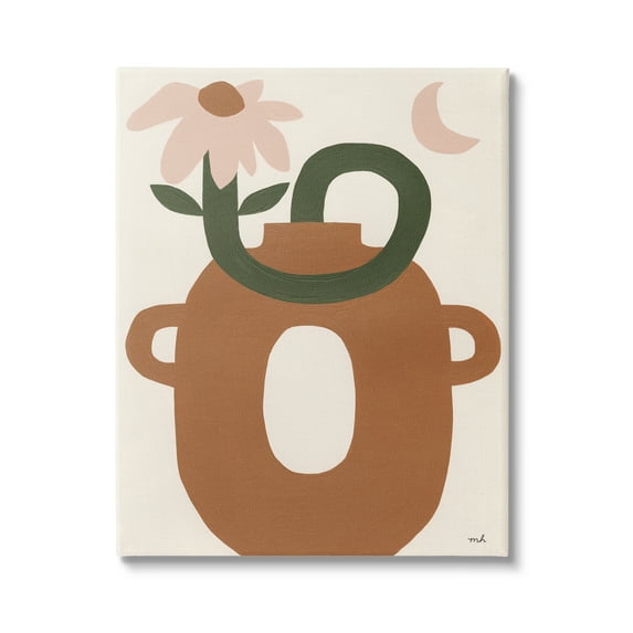 Stupell Industries Modern Boho Plant Vase Abstract Painting Gallery Wrapped Canvas Art Print Wall Art, 24 x 30