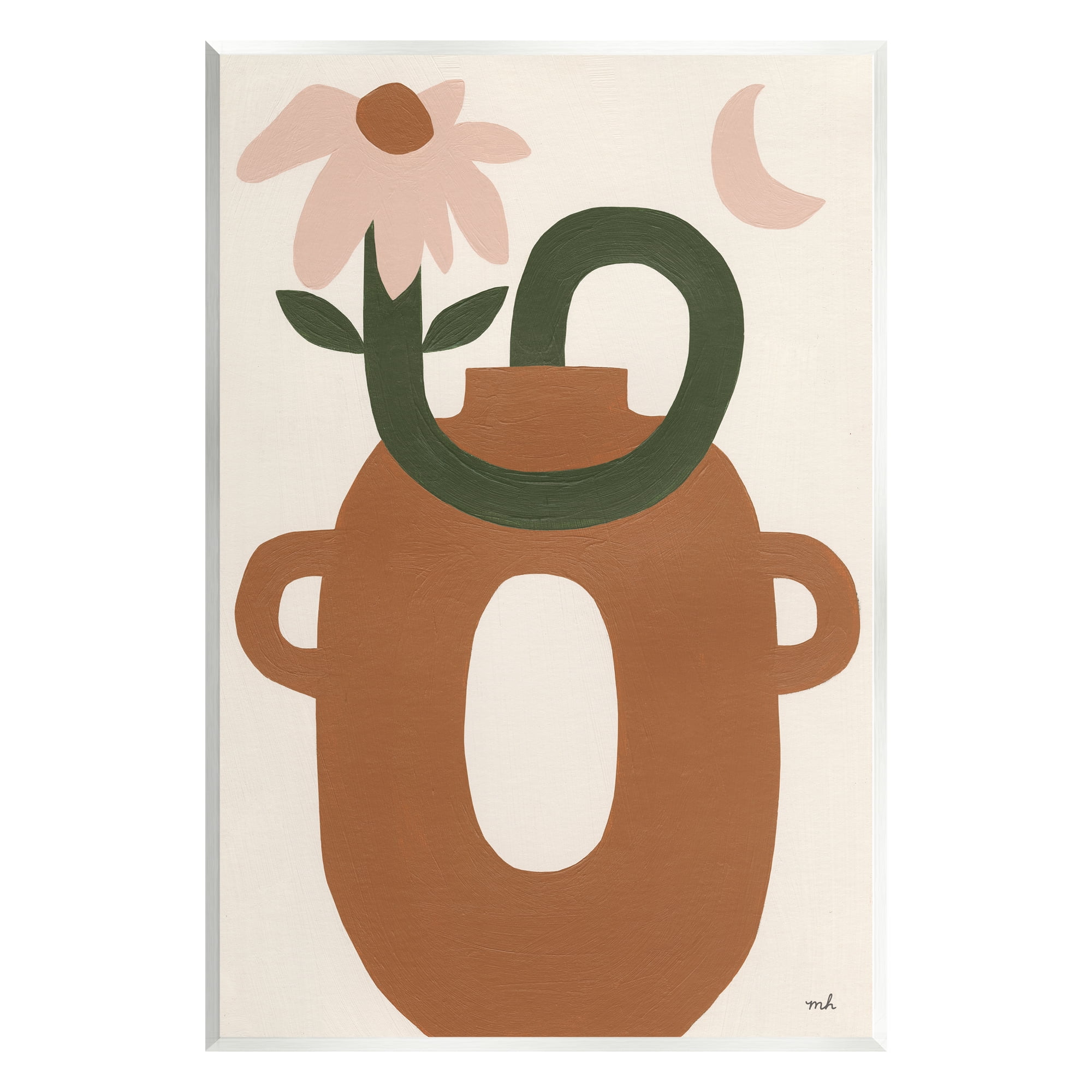 Stupell Industries Modern Boho Plant Vase Abstract Painting Unframed Art Print Wall Art, 10 x 15