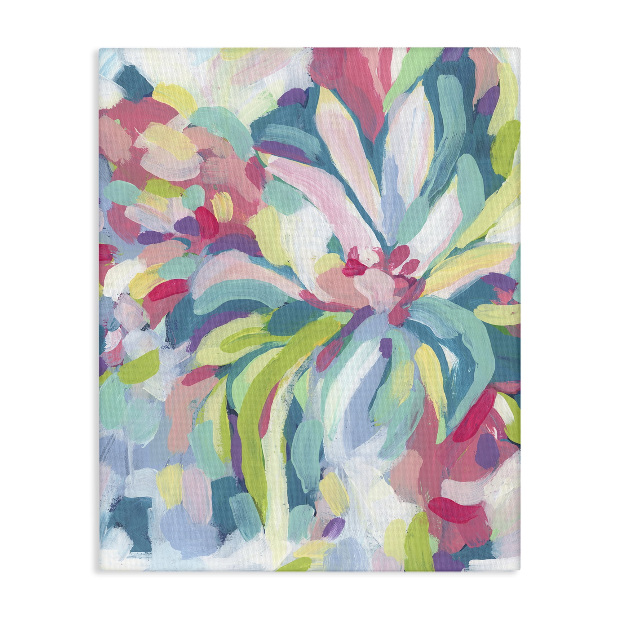 Stupell Industries Modern Bold Flower Strokes Abstract Painting Wrapped Canvas Art Print Wall Art, 24 x 30