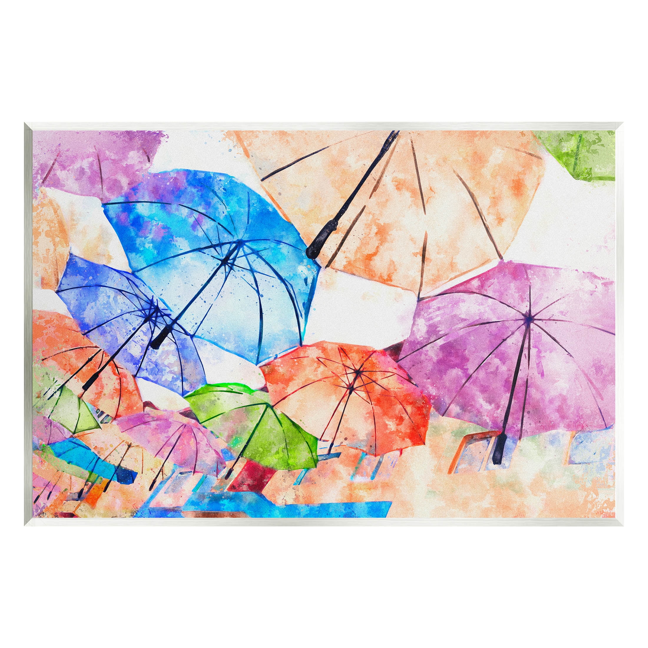Stupell Industries Modern Bold Umbrellas Arrangement Graphic Art Unframed Art Print Wall Art, Design by Ziwei Li