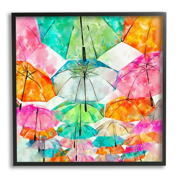 Stupell Industries Modern Bold Varied Umbrellas Graphic Art Black Framed Art Print Wall Art, Design by Ziwei Li