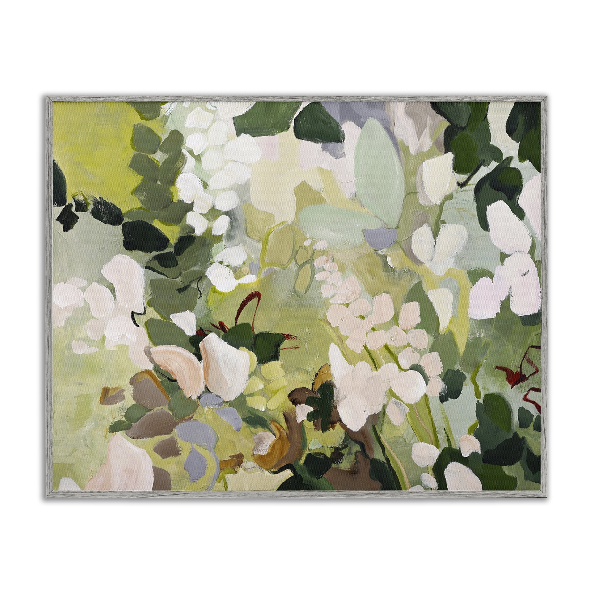 Stupell Industries Modern Botanical Impressions Plants & Flowers Painting Gray Framed Art Print Wall Art, 20 x 16