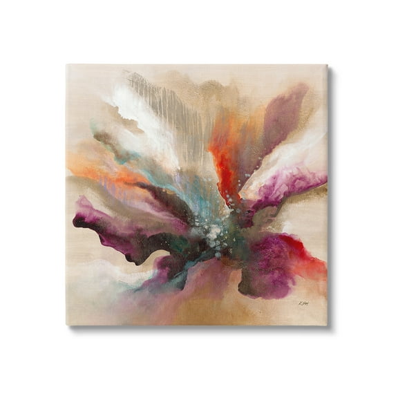 Stupell Industries Modern Botanical Leaves Botanical & Floral Painting Gallery Wrapped Canvas Art Print Wall Art, 17 x 17