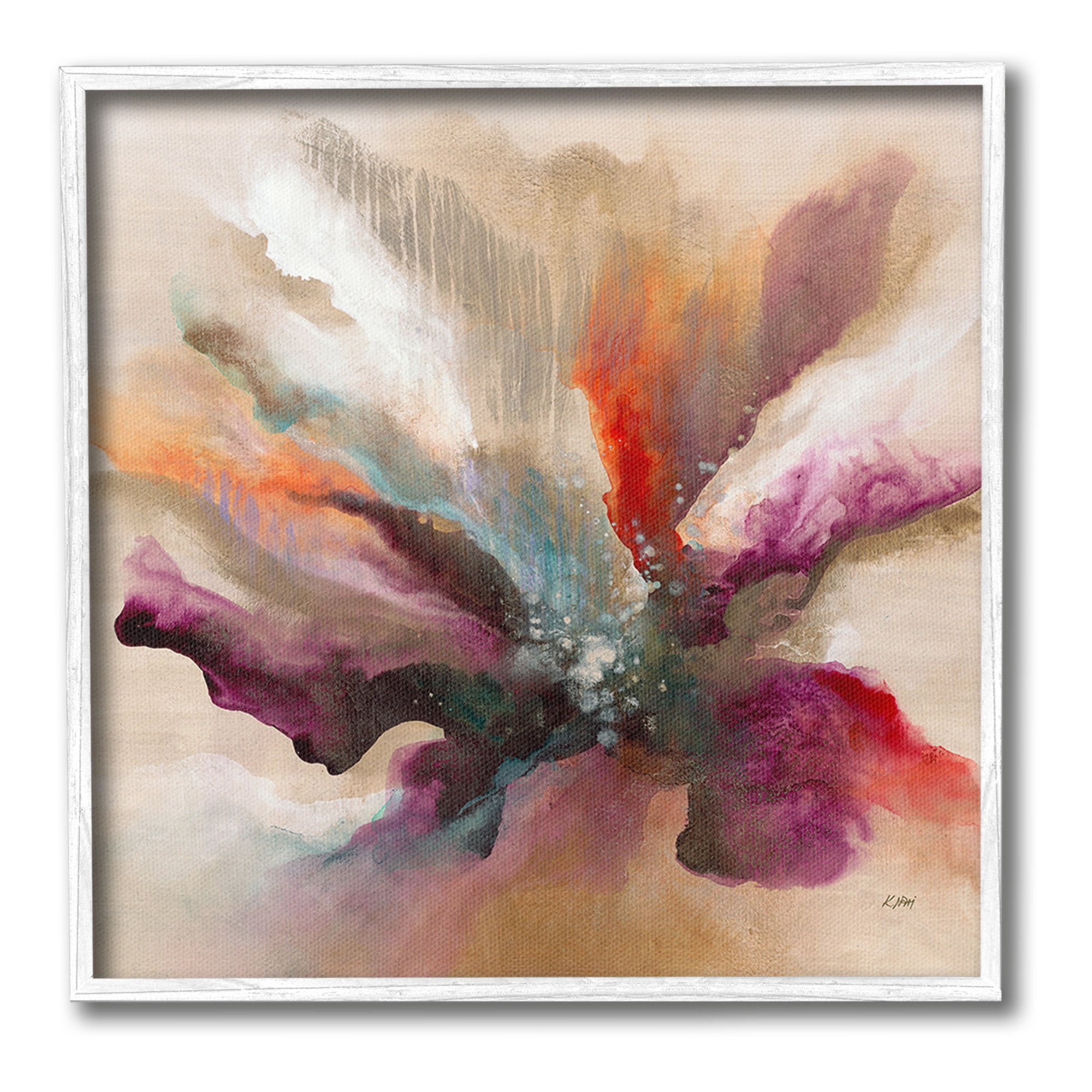 Stupell Industries Modern Botanical Leaves Botanical & Floral Painting White Framed Art Print Wall Art, 17 x 17