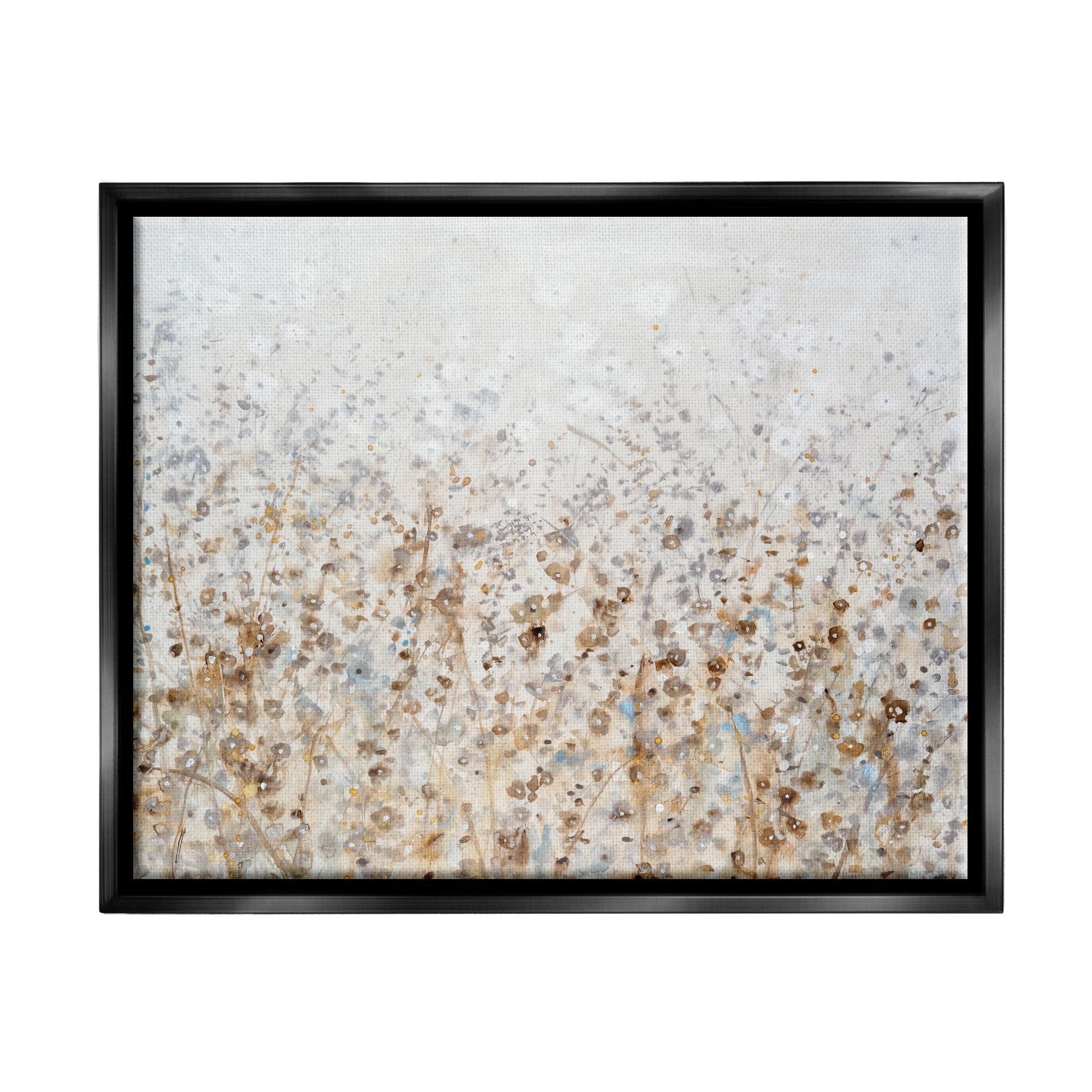 Stupell Industries Modern Botanical Scenery Abstract Painting Black Floater Framed Canvas Art Print Wall Art, 21 x 17