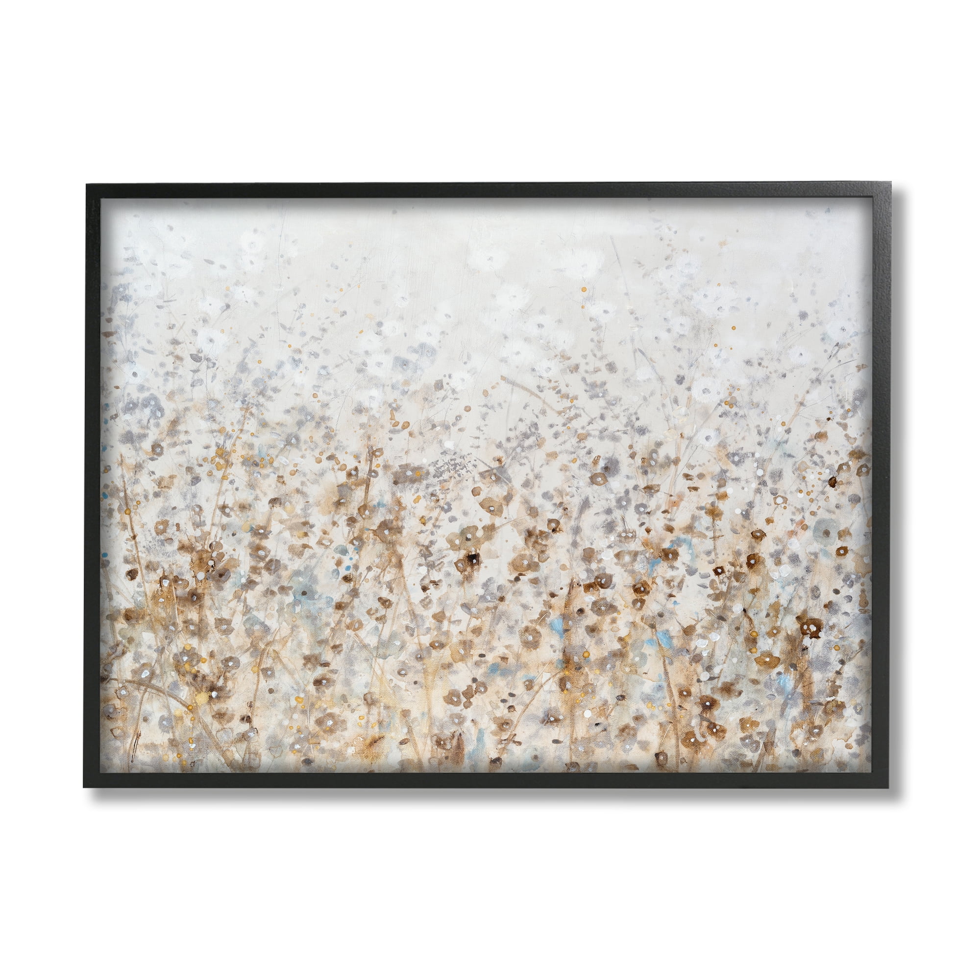 Stupell Industries Modern Botanical Scenery Abstract Painting Black Framed Art Print Wall Art, 20 x 16