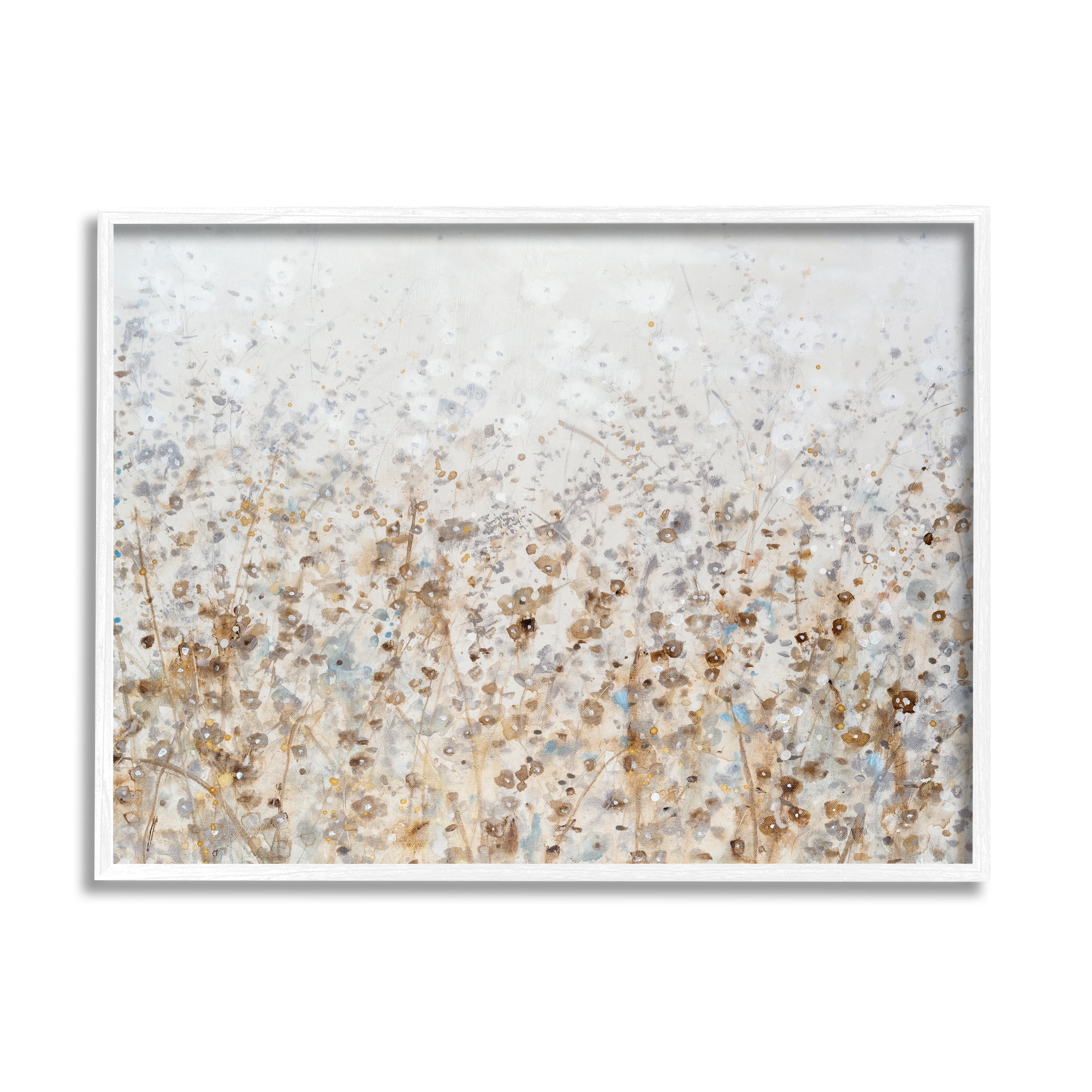 Stupell Industries Modern Botanical Scenery Abstract Painting White Framed Art Print Wall Art, 20 x 16