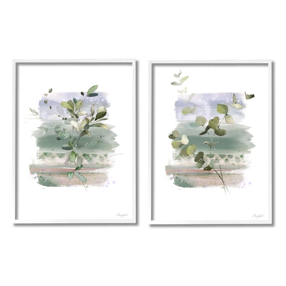 Stupell Industries Modern Botanical Sprigs Botanical & Floral Painting White Framed Art Print Wall Art, 16 x 20