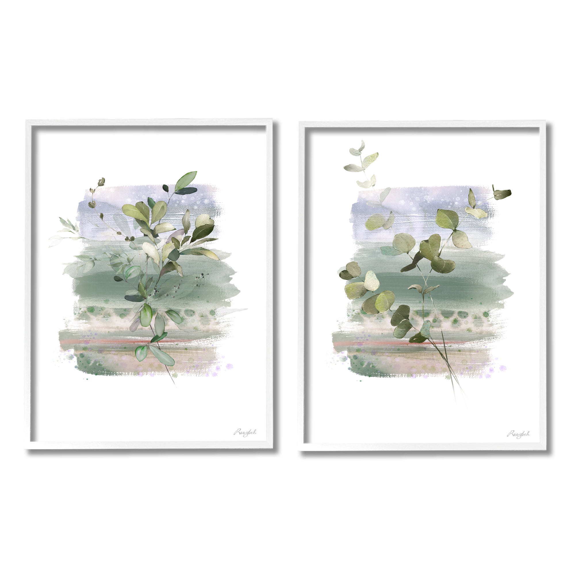 Stupell Industries Modern Botanical Sprigs Botanical & Floral Painting White Framed Art Print Wall Art, 24 x 30
