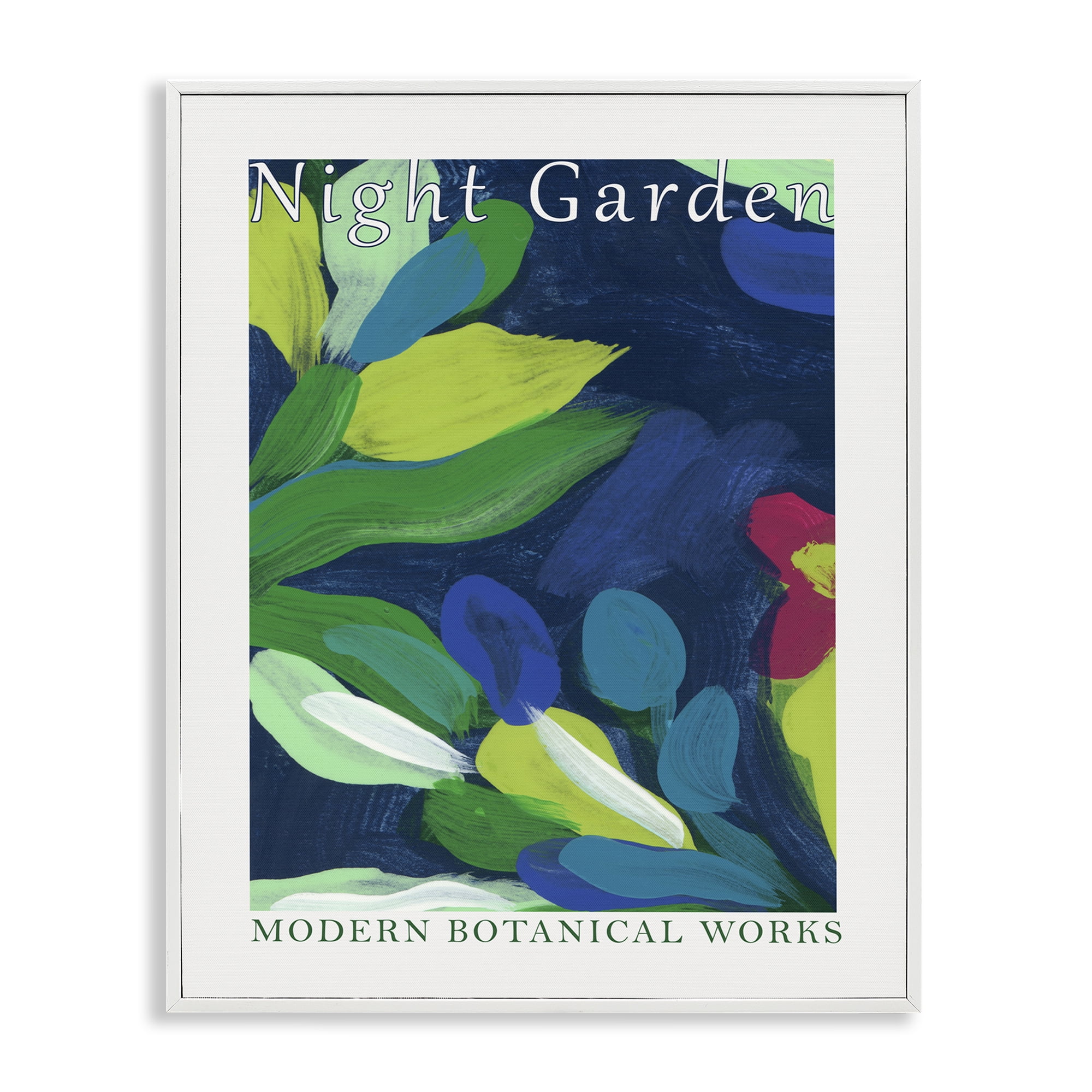 Stupell Industries Modern Botanicals Museum Abstract Painting White Framed Art Print Wall Art, 11 x 14