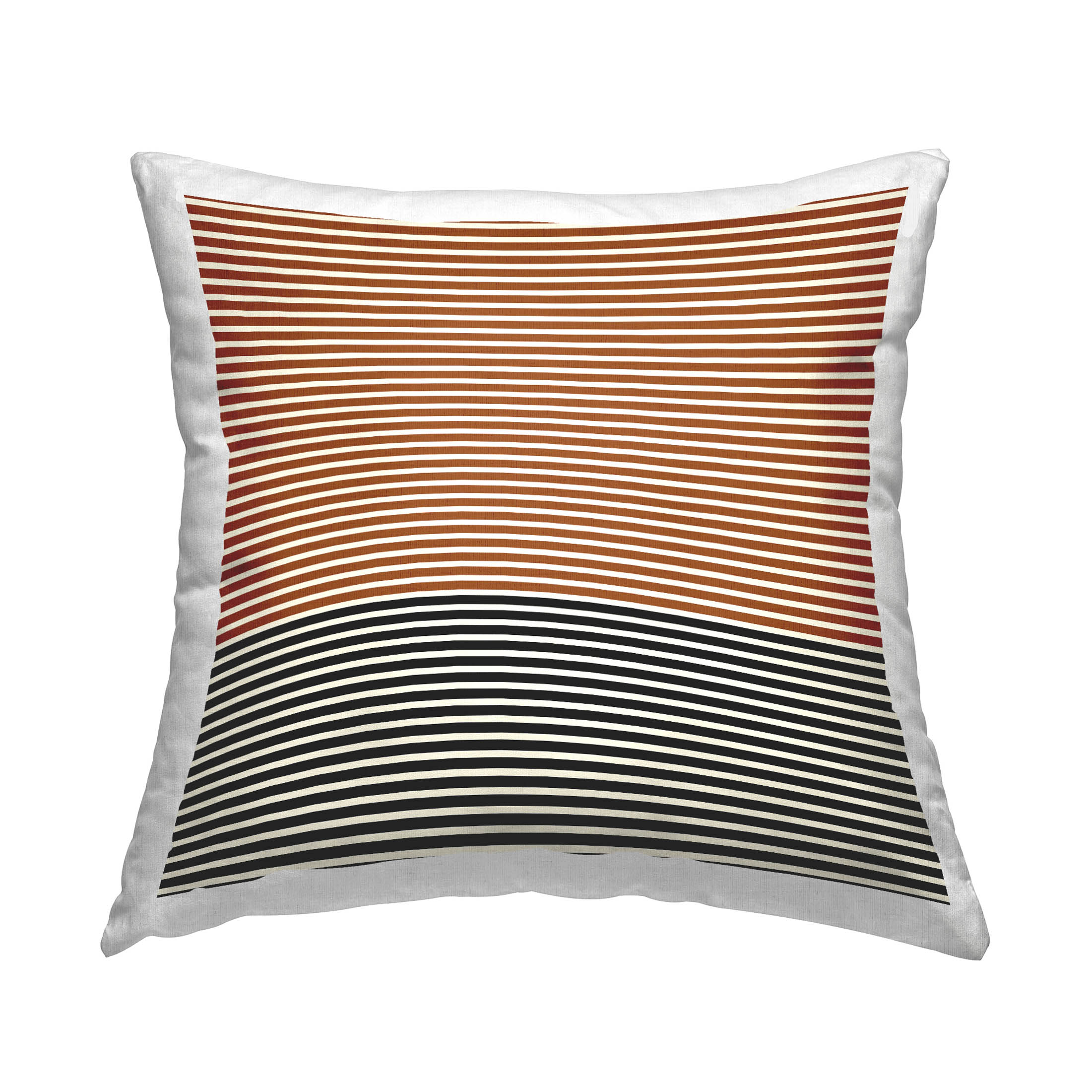 Stupell Industries Modern Brown Black Stripes Printed Throw Pillow Design by Amy Brinkman