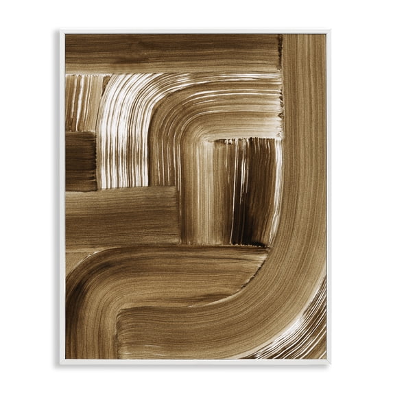 Stupell Industries Modern Brown Curved Arches White Framed Giclee Art, 11 x 14, by Grace Popp