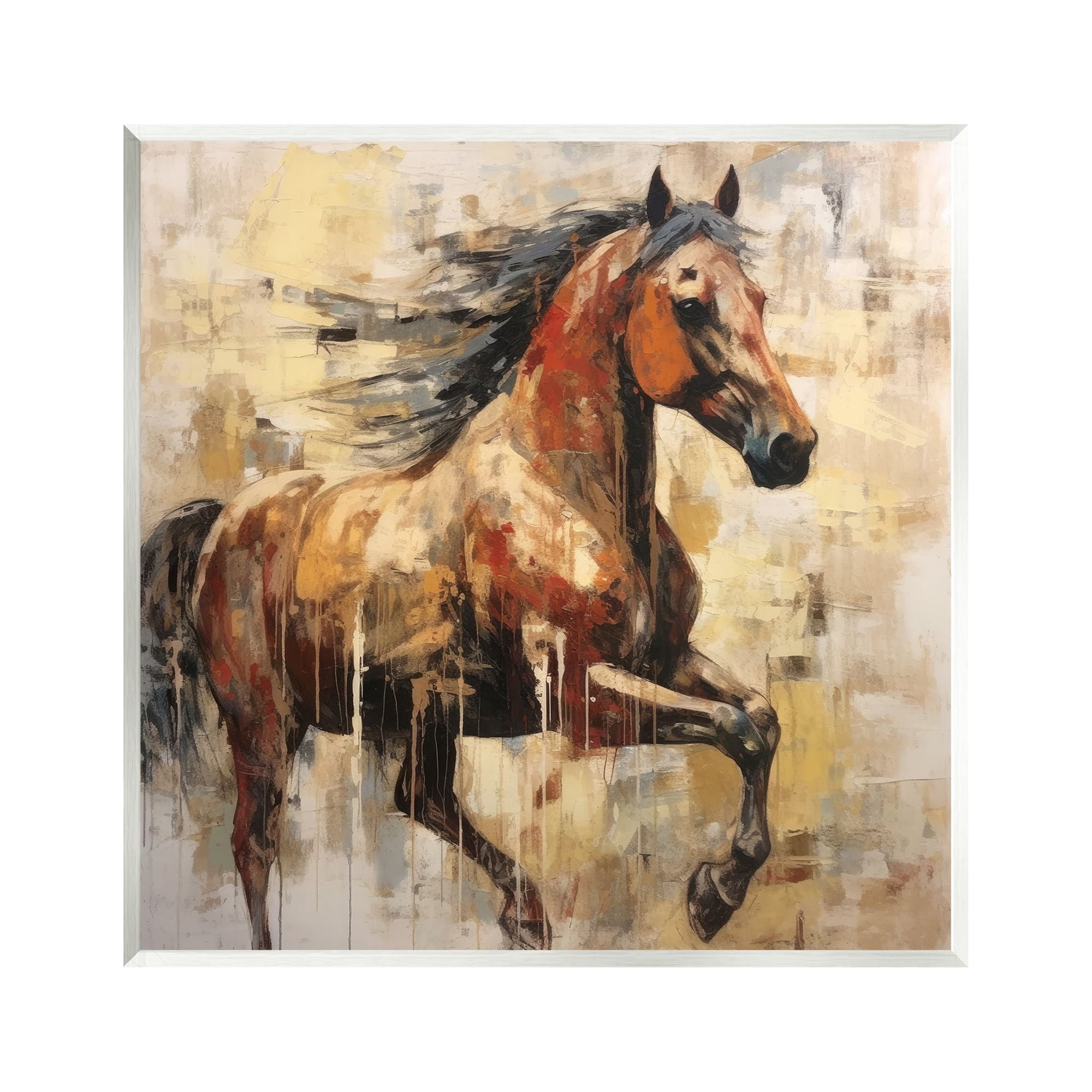 Stupell Industries Modern Brown Horse Animals & Insects Painting Unframed Art Print Wall Art, 12 x 12
