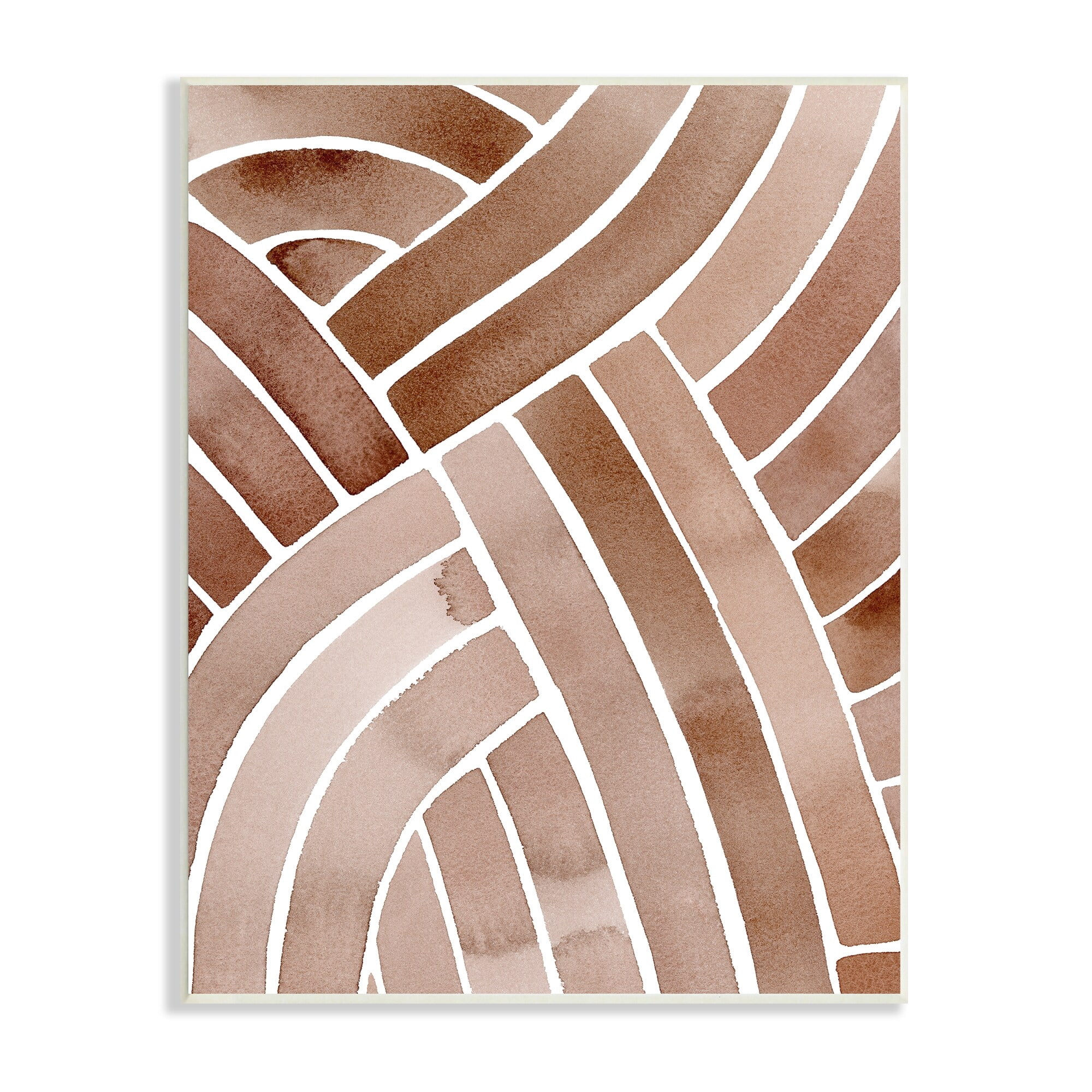 Stupell Industries Modern Brown Intertwining Lines Stripes Watercolor Detail Painting Unframed Art Print Wall Art, Design by Grace Popp