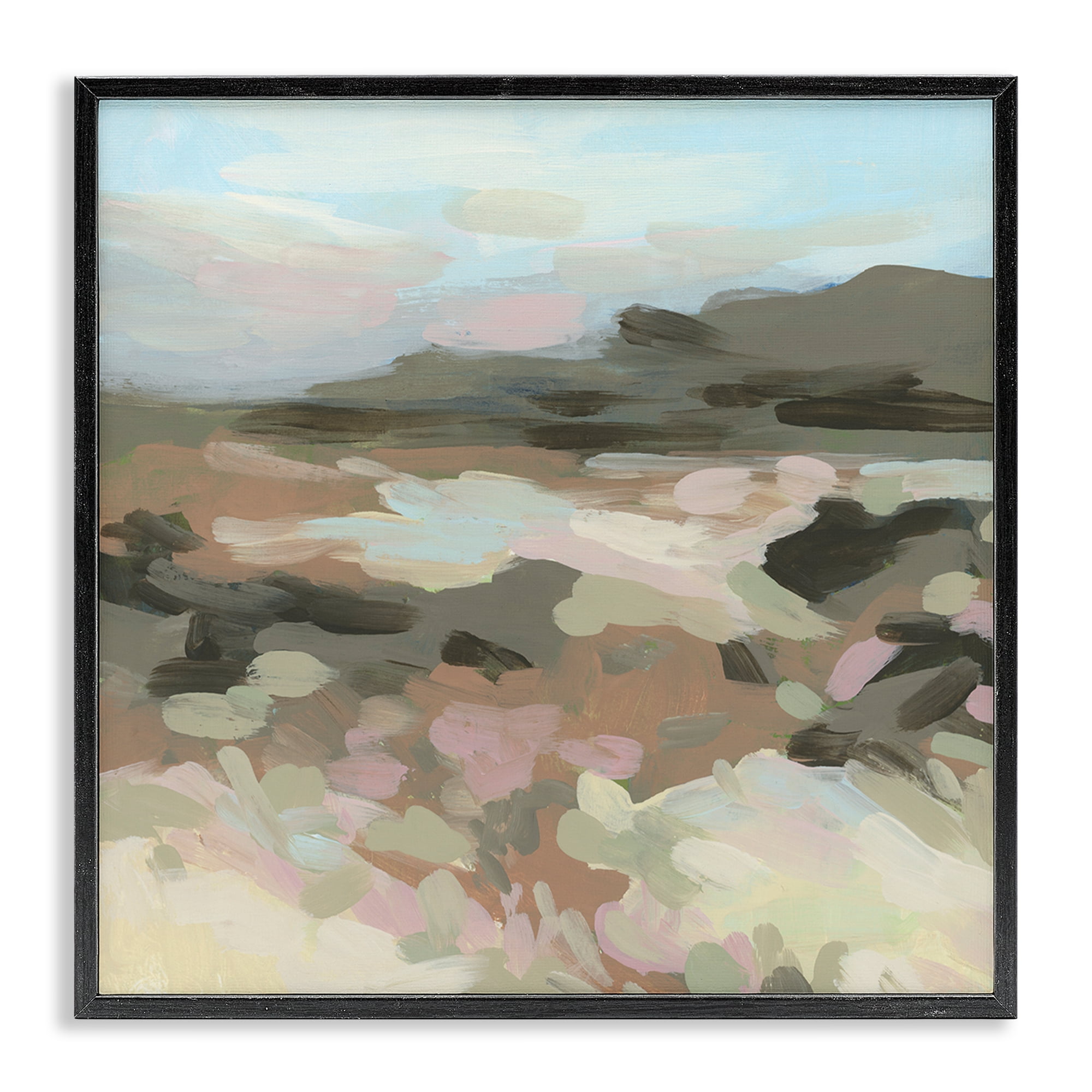Stupell Industries Modern Brushed Landscape Landscape & Nature Painting Black Framed Art Print Wall Art, 24 x 24