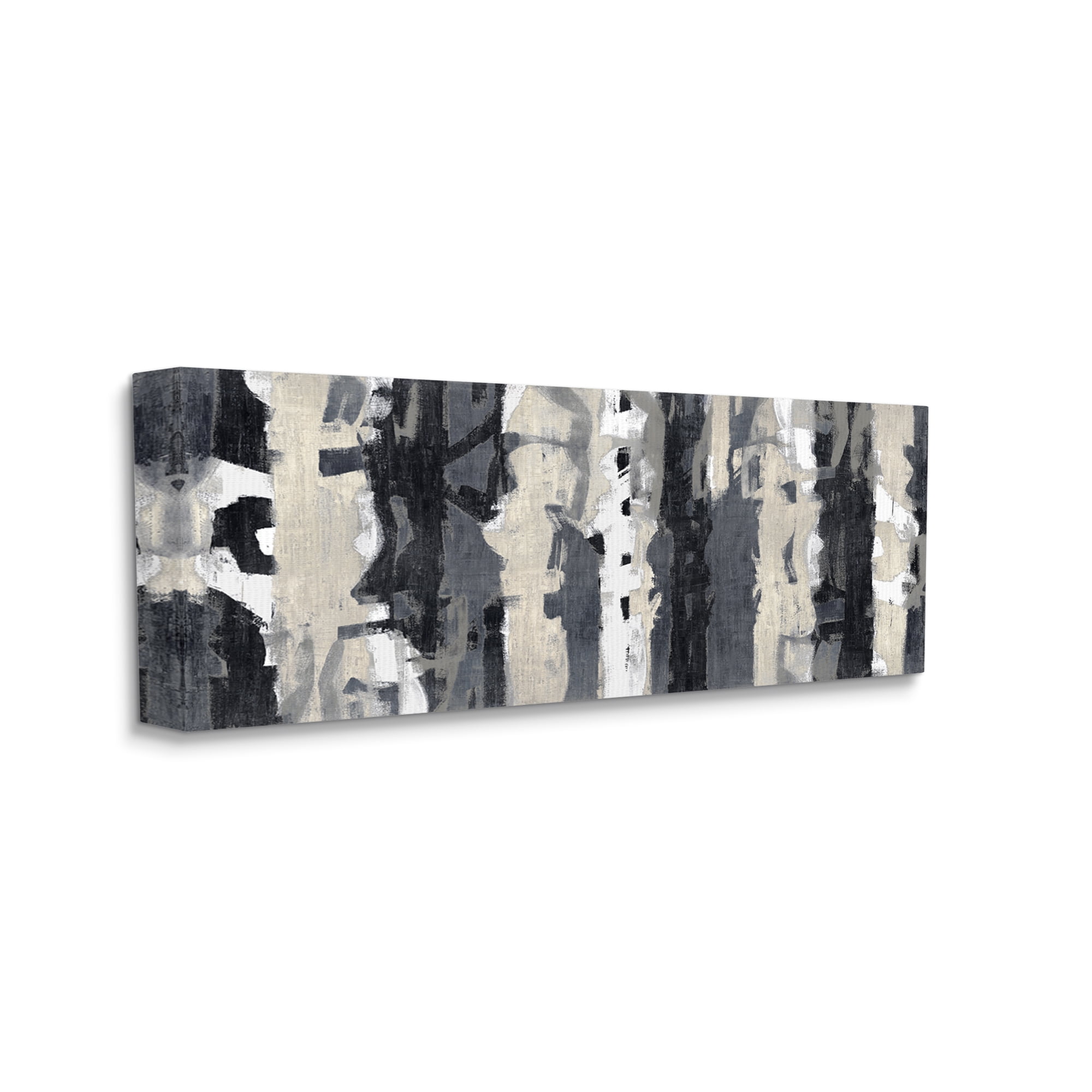 Stupell Industries Modern Busy Abstraction Grey Beige Black Messy Stripes, 17 x 40, Designed by Max Hansen