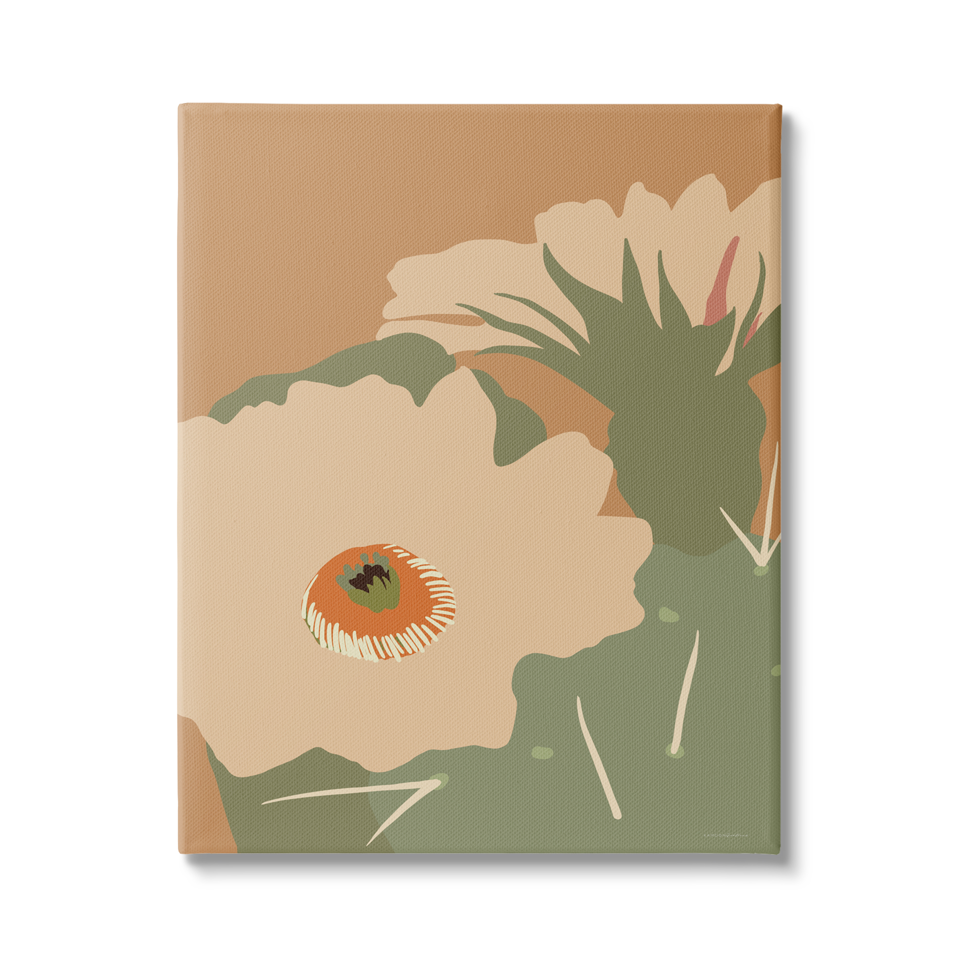 Stupell Industries Modern Cactus Flower Blossom Arid Vegetation Plants Graphic Art Gallery Wrapped Canvas Print Wall Art, Design by Kamdon Kreations