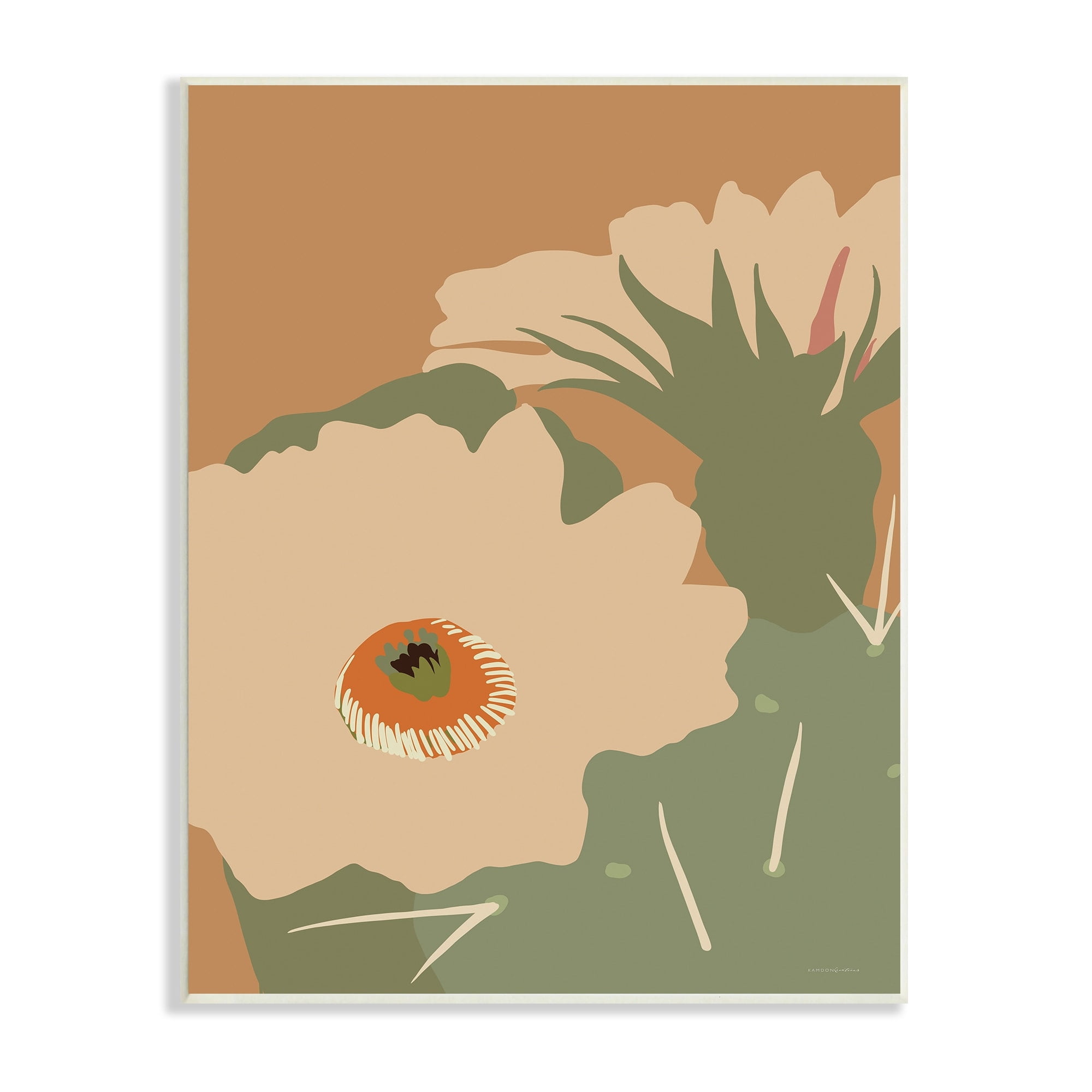 Stupell Industries Modern Cactus Flower Blossom Arid Vegetation Plants Graphic Art Unframed Art Print Wall Art, Design by Kamdon Kreations